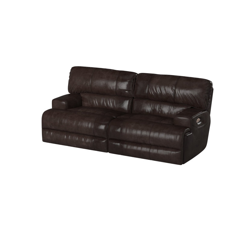 Lark Manor Anjuman 93" Leather Match Pillow Top Arm Reclining Sofa